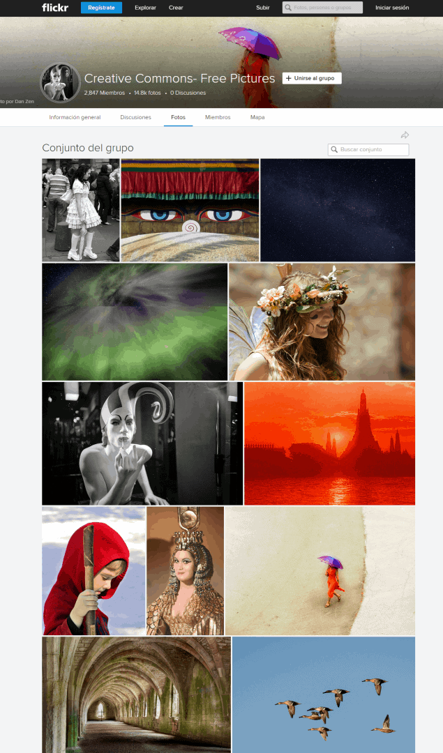 muestra del buscador de fotos free